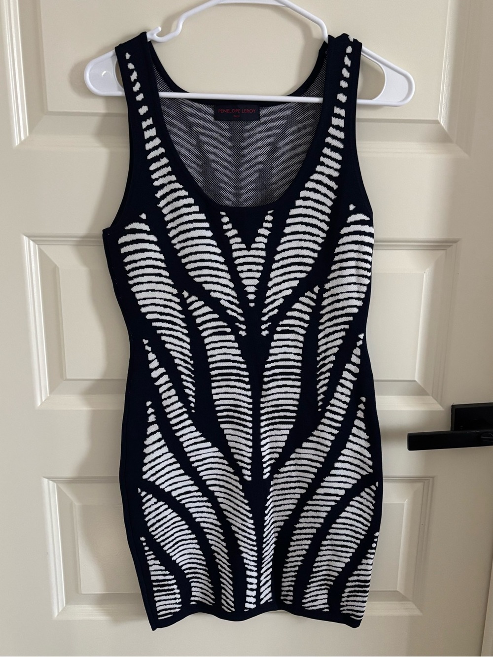 Penelope Leroy Paris Navy & White Mini Dress